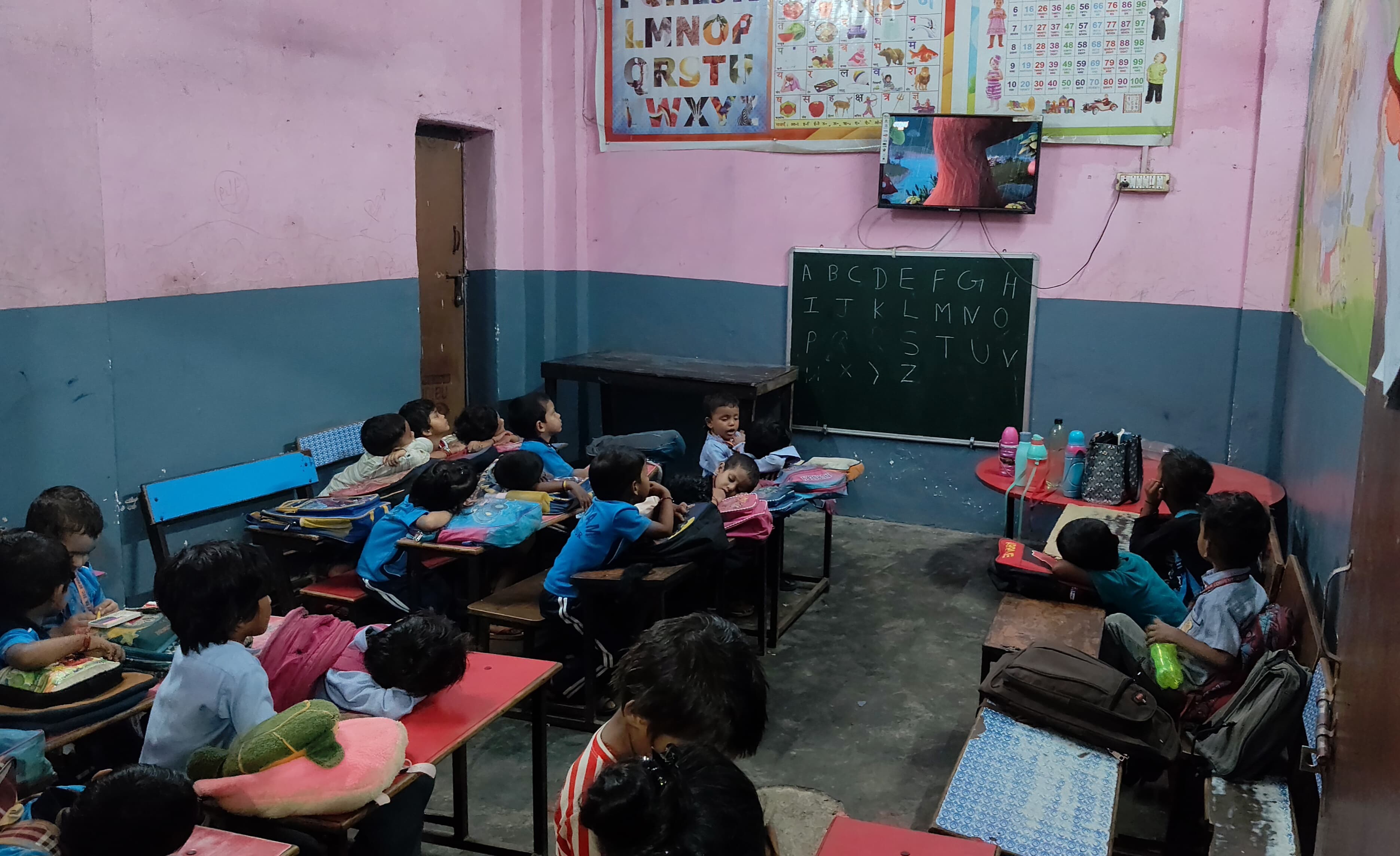 Students actively participating in classroom